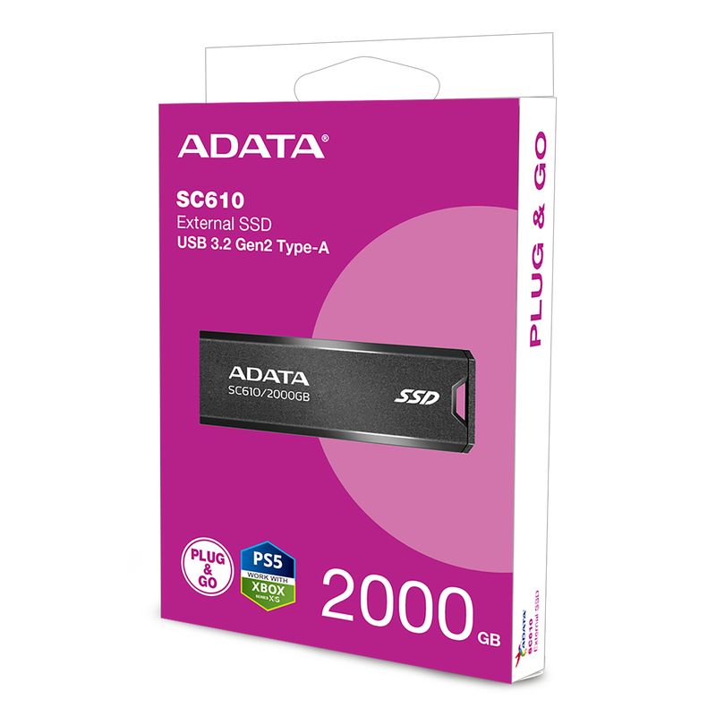 ADATA SC610 SSD Externo 2TB USB 3.2 Gen2 Negro - Imagen 9 de 9