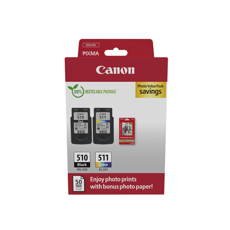 MULTIPACK CANON PG510/ CL511 + PAPEL - Imagen 1 de 6