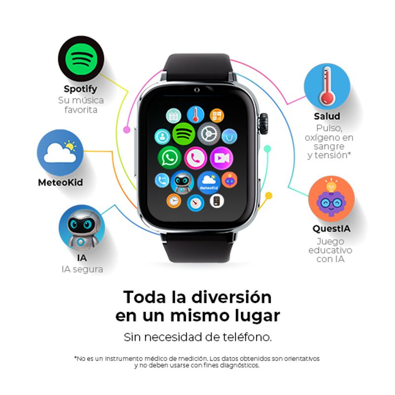 SaveFamily SaveWatch Plus 2 Reloj Inteligente para ni os 4G Esfera Blanca correa silicona Negra - Imagen 4 de 9