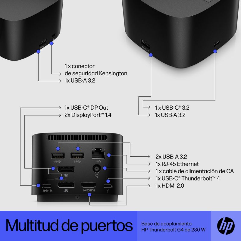 HP Docking station G4 Thunderbolt 280 W USB-C - Imagen 10 de 17