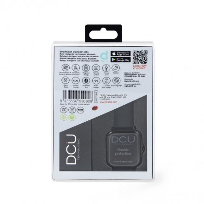 DCU Advance Tecnologic 34157065 Relojes inteligentes y deportivos 2 54 cm 1 28 mm Negro Blanco - Imagen 8 de 8