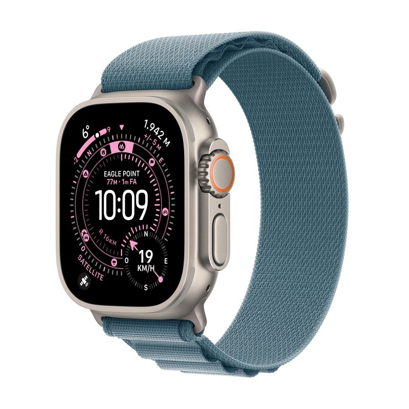 Apple Watch Ultra 3 GPS + Cellular 49mm Natural Titanium Case with Light Blue Alpine Loop - Medium - Imagen 2 de 3
