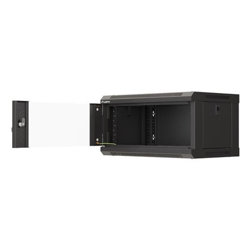 ARMARIO LANBERG MURAL RACK 19" 4U 540X350 FLAT PACK NEGRO PUERTA CRISTAL - Imagen 11 de 15