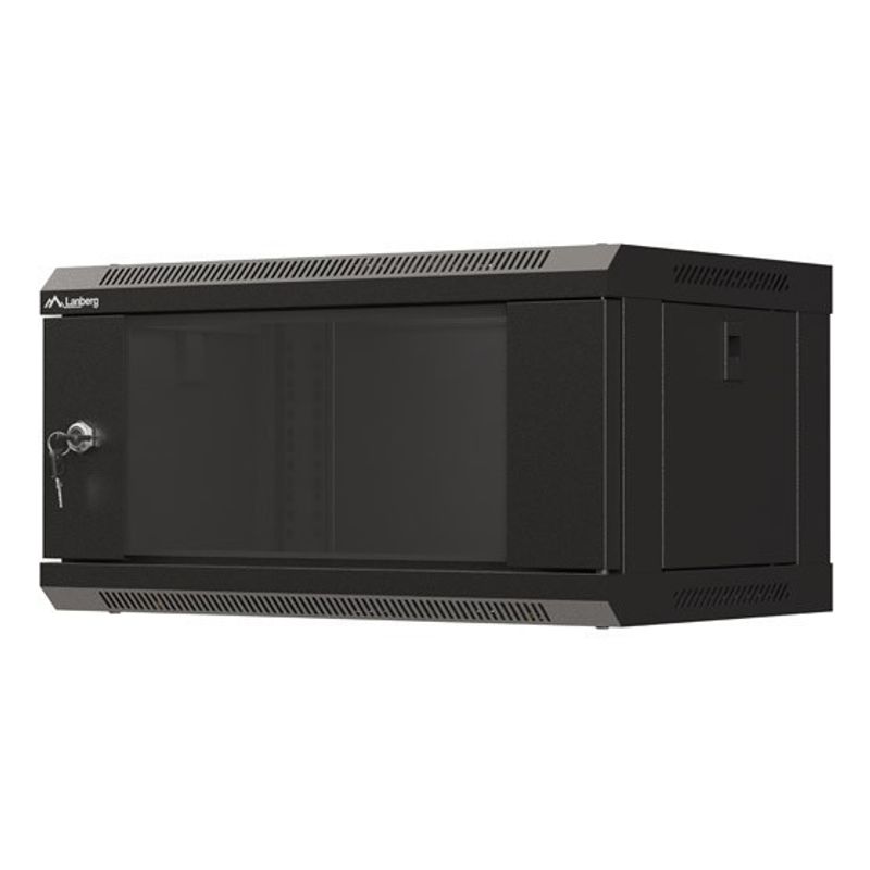 ARMARIO LANBERG MURAL RACK 19" 4U 540X350 FLAT PACK NEGRO PUERTA CRISTAL - Imagen 14 de 15
