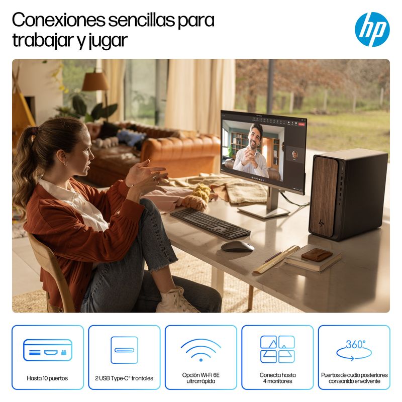 PC HP OMNIDESK AI M03-0016NS U5-225H 16GB 1TB W11H - Imagen 9 de 14