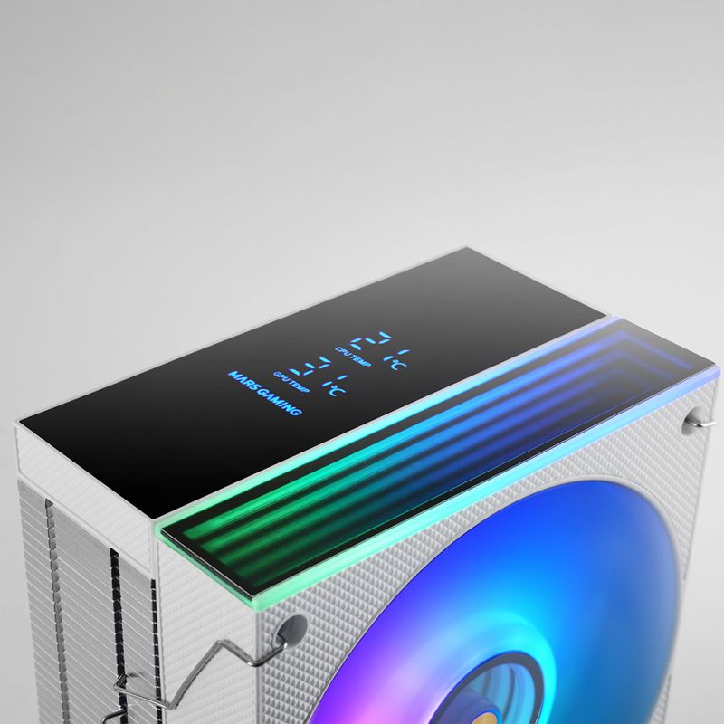 VENTILADOR CON DISIPADOR DE CPU MARS GAMING MCPULCD TDP 300W 120mm PANTALLA LCD ARGB BLANCO - Imagen 6 de 8