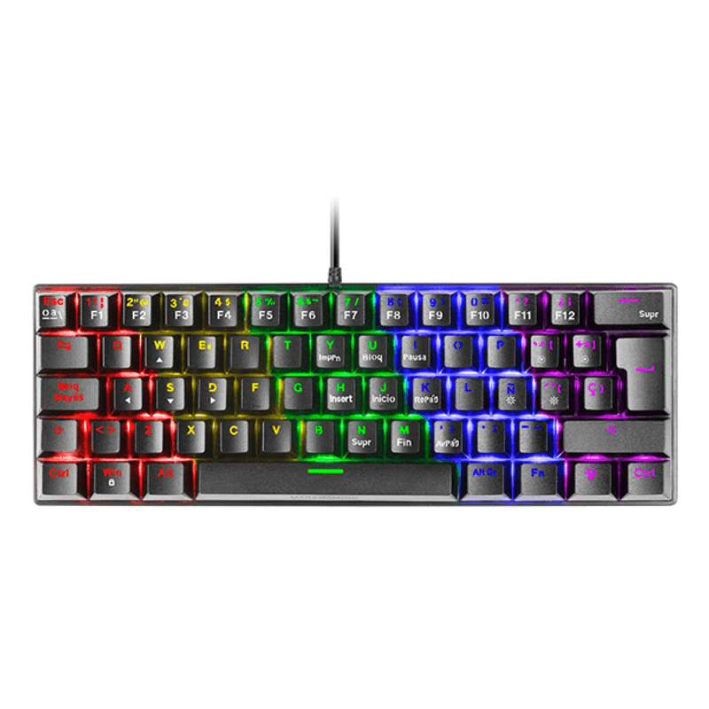 TECLADO MECANICO ULTRA COMPACTO MARS GAMING MK60 ITALIANO BLACK SWITCH MARRON PR DE 100Hz - Imagen 1 de 7