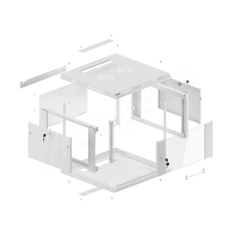 ARMARIO LANBERG MURAL RACK 19�� 6U 600X600 FLAT PACK PUERTA CRISTAL GRIS - Imagen 12 de 12