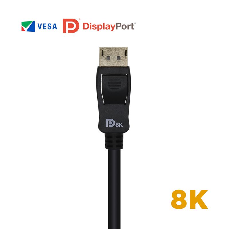 AISENS - CABLE DISPLAYPORT CERTIFICADO V1.4 8K@60HZ, DP/M-DP/M, NEGRO, - Imagen 5 de 6