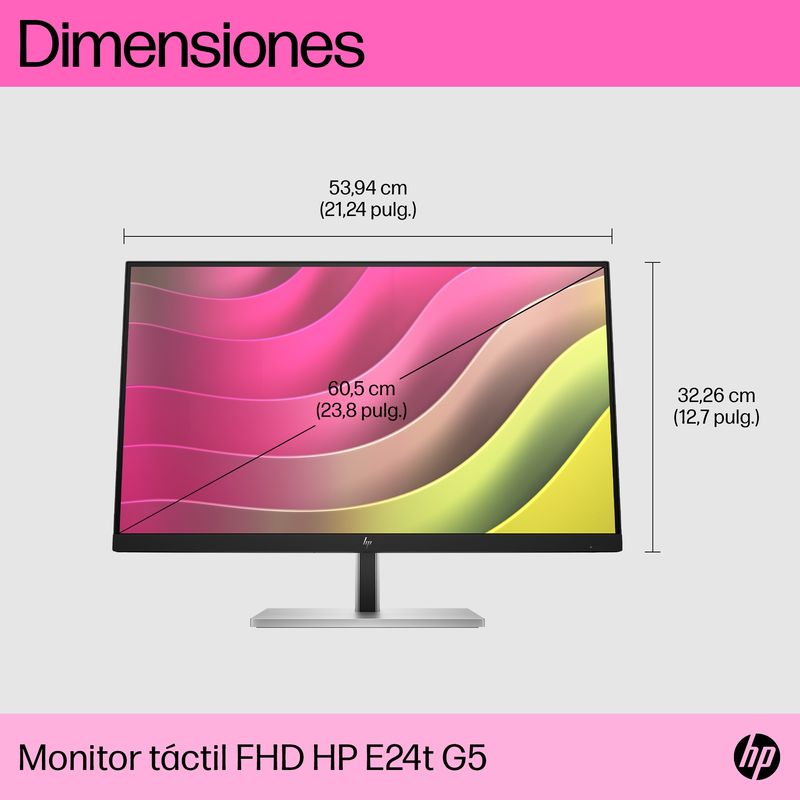 HP Monitor FHD HP E24t G5 con pantalla táctil 23.8" LCD IPS Full HD HDMI - Imagen 12 de 16