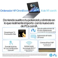 Miniatura 4 de PORTATIL HP OMNIBOOK X 14-fe0008ns Qualcomm Snapdragon X Elite X1E-78-100/16GB DDR5 /1TB SSD/14" TACTIL/ W11l