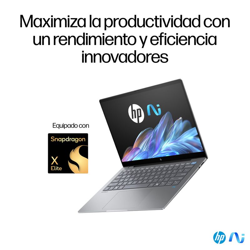PORTATIL HP OMNIBOOK X 14-fe0008ns Qualcomm Snapdragon X Elite X1E-78-100/16GB DDR5 /1TB SSD/14" TACTIL/ W11l - Imagen 12 de 29