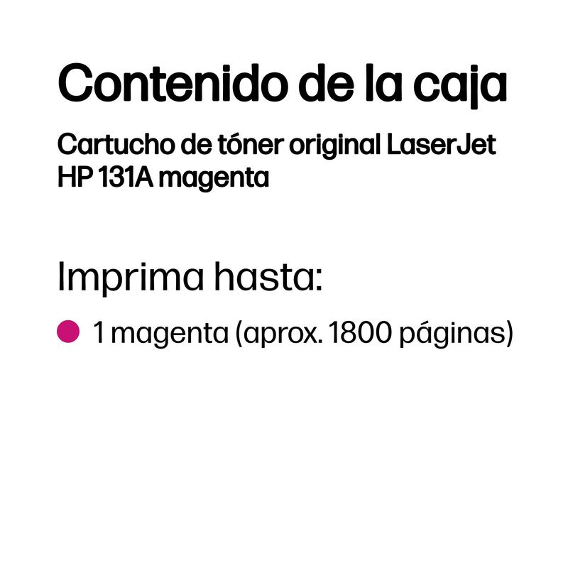TONER HP MAGENTA 131A CF213A - Imagen 4 de 8