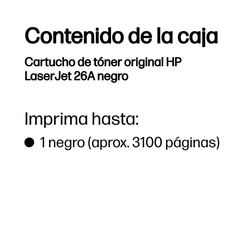 TONER HP 26A NEGRO CF226A - Imagen 4 de 6