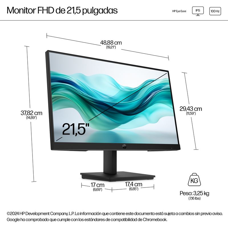 HP Monitor FHD HP Series 3 Pro de 21,5 pulgadas - 322pf Series 3 Pro 21.5" LCD IPS Full HD HDMI VGA - Imagen 9 de 13