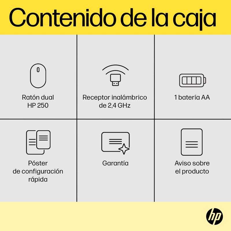 HP 250 DUAL WIRELESS MOUSE - Imagen 8 de 11