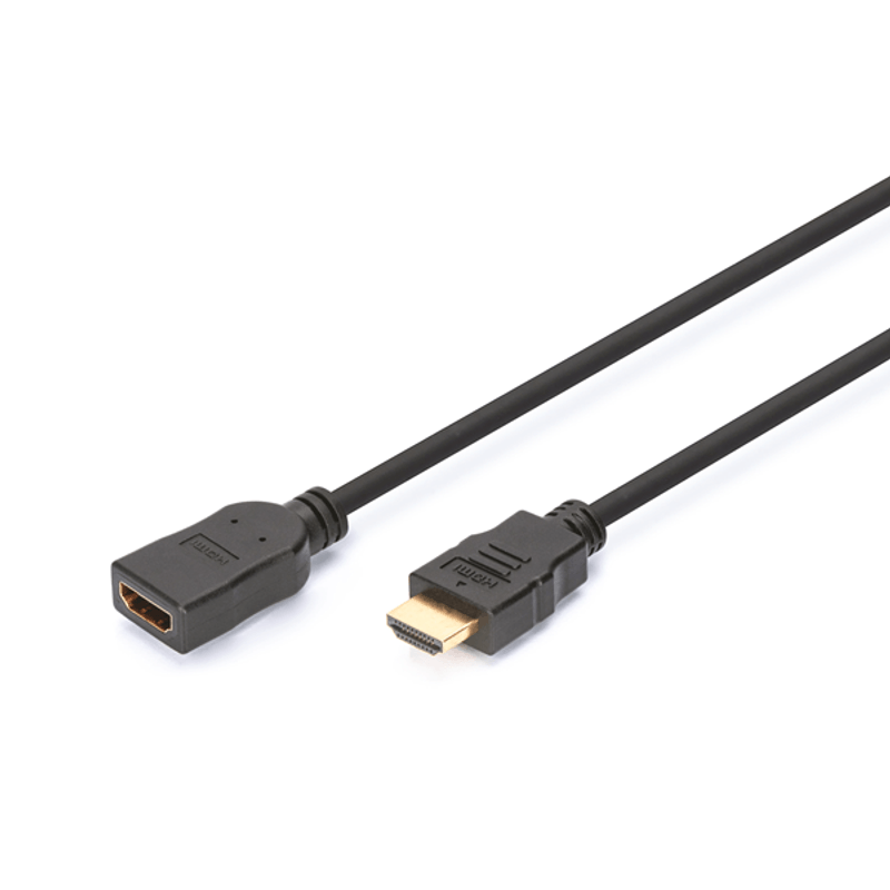 Cable alargador HDMI de alta velocidad tipo A M/F 5.0m w/Ethernet Full HD 60p dorado negro - Imagen 1 de 5