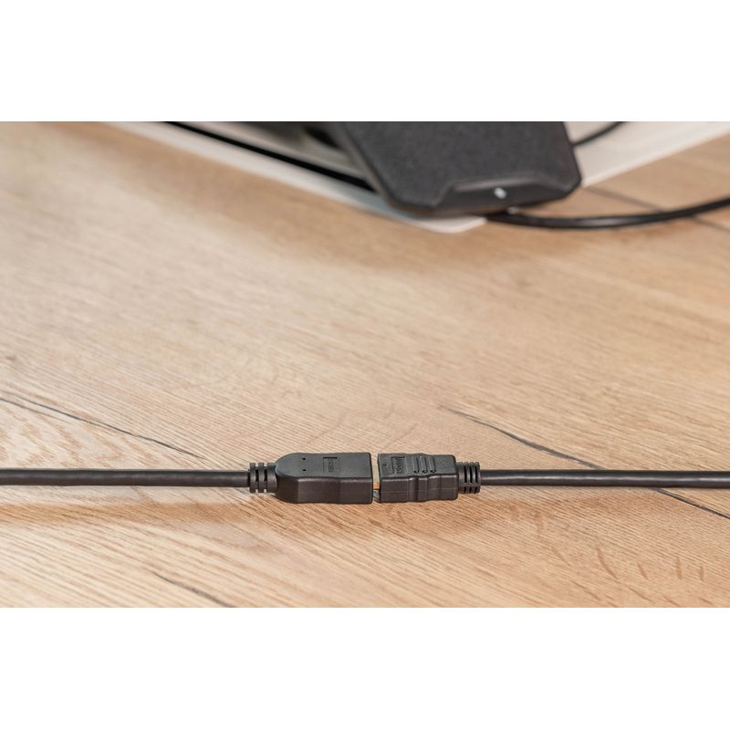 Cable alargador HDMI de alta velocidad tipo A M/F 5.0m w/Ethernet Full HD 60p dorado negro - Imagen 3 de 5