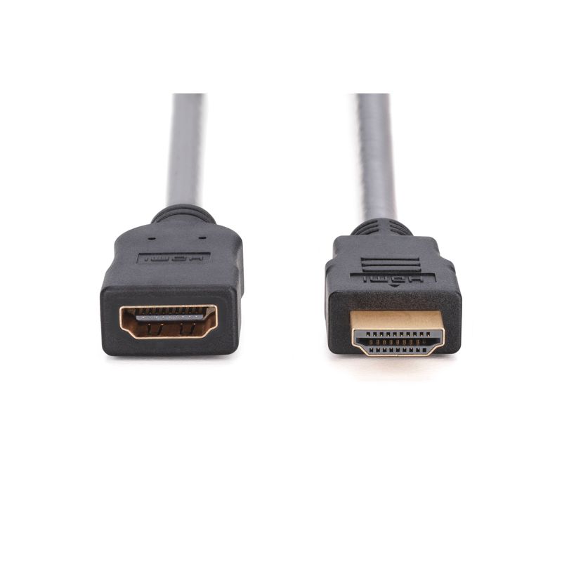 Cable alargador HDMI de alta velocidad tipo A M/F 5.0m w/Ethernet Full HD 60p dorado negro - Imagen 4 de 5