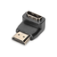 HDMI adapter type A 90 angled M/F Ultra HD 60p sw dorado