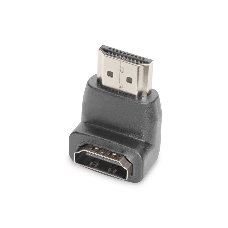HDMI adapter type A 90 angled M/F Ultra HD 60p sw dorado - Imagen 5 de 6
