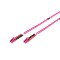 Miniatura 1 de Fiber Optic Patch Cord LC to LC Duplex  OM4  color magenta  3m