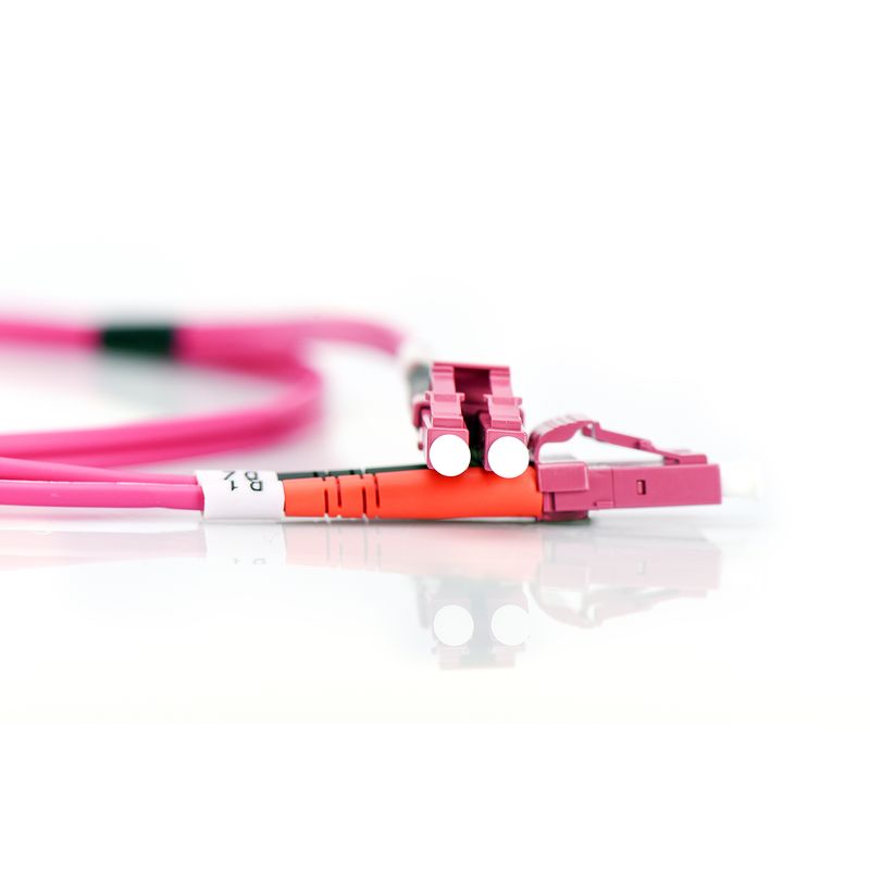 Fiber Optic Patch Cord LC to LC Duplex OM4 color magenta 3m - Imagen 3 de 6