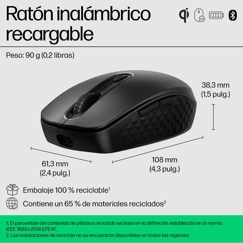 HP 695 Qi-Charging Wireless Mouse EMEA-I - Imagen 11 de 16