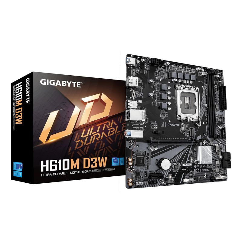 PLACA BASE GIGABYTE H610M D3W 1700 M-ATX DDR5 PCIe 4.0 128GB 1GbE M.2 - Imagen 2 de 5