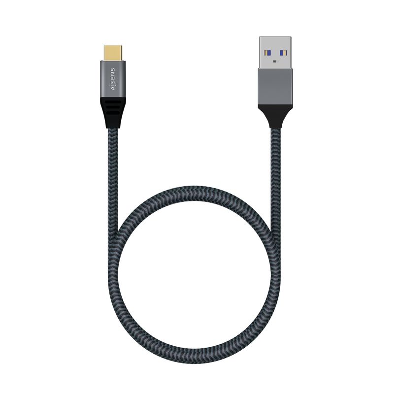 AISENS Cable USB 3.1 Gen2 Aluminio 10Gbps 3A, Tipo USB-C/M-A/M, Gris, 1.0M - Imagen 4 de 4