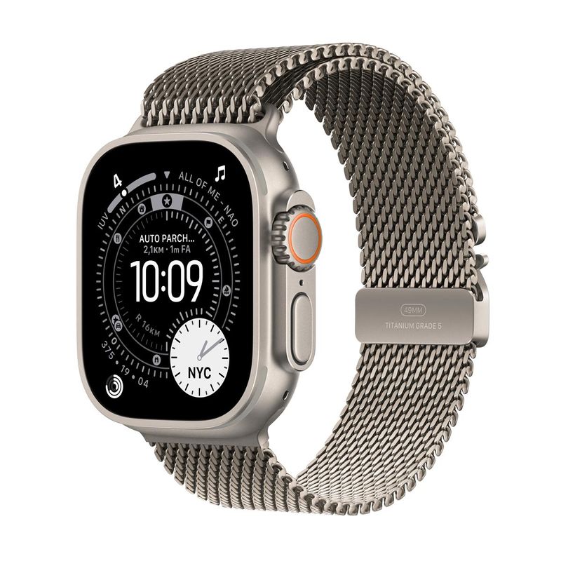 Apple Watch Ultra 3 GPS + Cellular 49mm Natural Titanium Case with Natural Titanium Milanese Loop - Small - Imagen 2 de 3