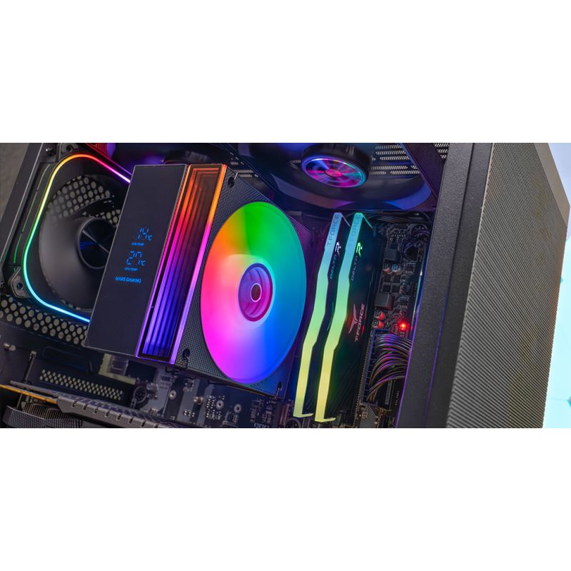 VENTILADOR CON DISIPADOR DE CPU MARS GAMING MCPULCD TDP 300W 120mm PANTALLA LCD ARGB NEGRO - Imagen 8 de 8