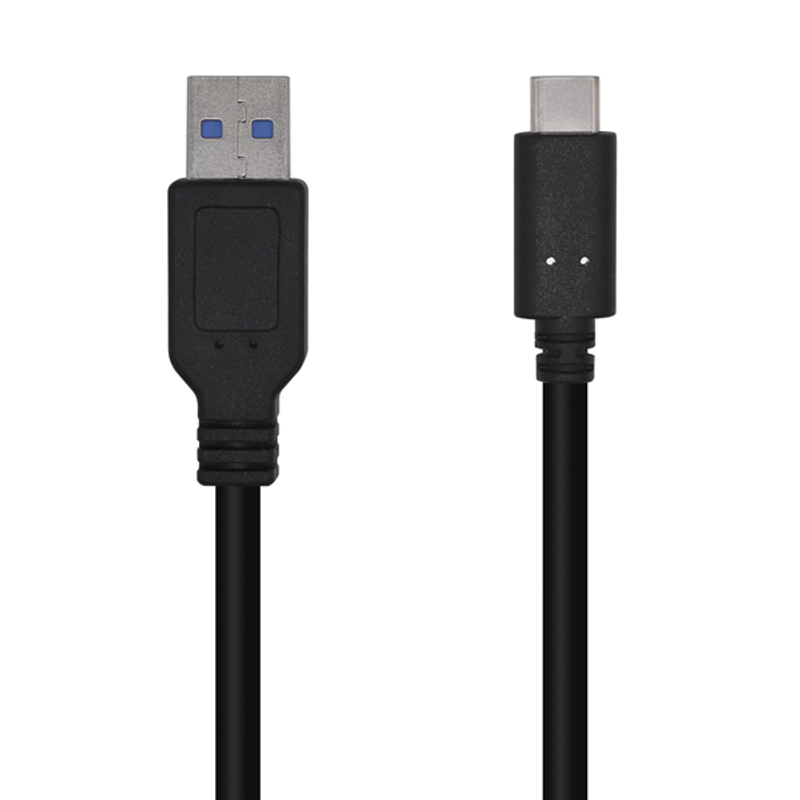 AISENS Cable USB 3.1 Gen 2 10 Gbps 3 A, Tipo C/M-A/M, Negro, 0.5m - Imagen 1 de 4