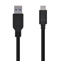 Miniatura 2 de AISENS Cable USB 3.1 Gen 2 10 Gbps 3 A, Tipo C/M-A/M, Negro, 0.5m