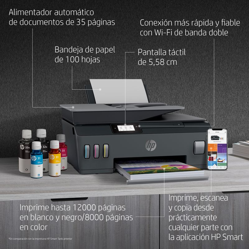 HP SMART TANK PLUS 570 BLACK 11 PPM / 7 PPM IN - Imagen 6 de 12