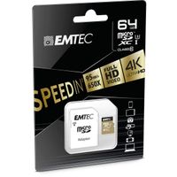 Miniatura 3 de MEMORIA SD MICRO 64GB EMTEC SPEEDIN 95MB/S SD + ADAPTER CLASS 10 UHS1 U3 ECMSDM64GXC10SP