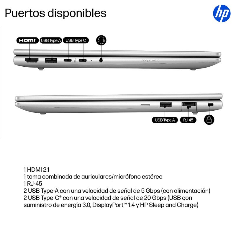 PORTATIL HP PROBOOK 4 G11 U7-255U 16GB 512GB 14" W11P - Imagen 5 de 19