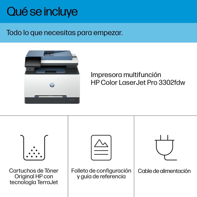 HP Color LaserJet Pro Multifunción A4Wifi Laser Dúplex Color LaserJet Pro MFP 3302fdw - Imagen 9 de 14