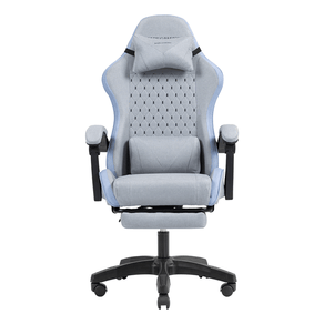 SILLA GAMER MARS GAMING MGCXFSBL FABRIC RECLINABLE REPOSAPIES EXTENSIBLE DISE??O TEXTIL AZUL PLATA