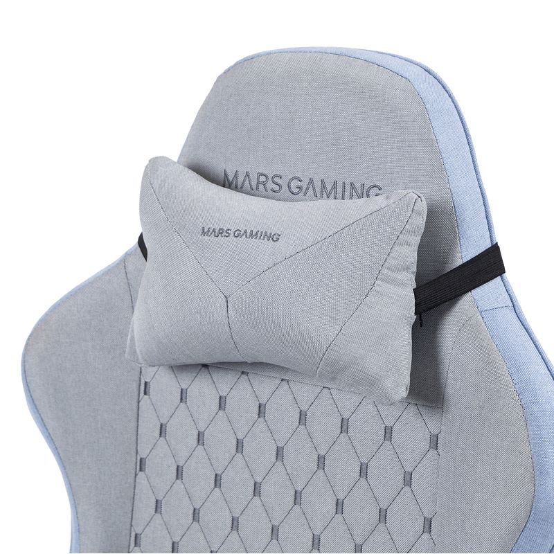 SILLA GAMER MARS GAMING MGCXFSBL FABRIC RECLINABLE REPOSAPIES EXTENSIBLE DISE??O TEXTIL AZUL PLATA - Imagen 8 de 11
