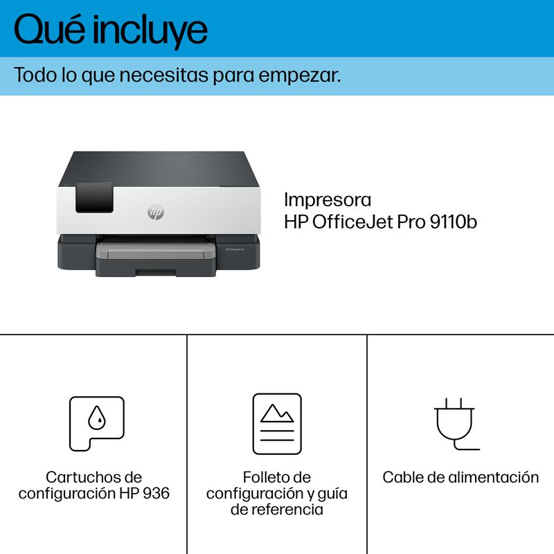 HP OfficeJet Pro Multifunción A4Wifi Thermal Inkjet Dúplex OfficeJet Pro 9110b Inalámbrico Color Impresora, Impresión a doble cara - Imagen 5 de 14