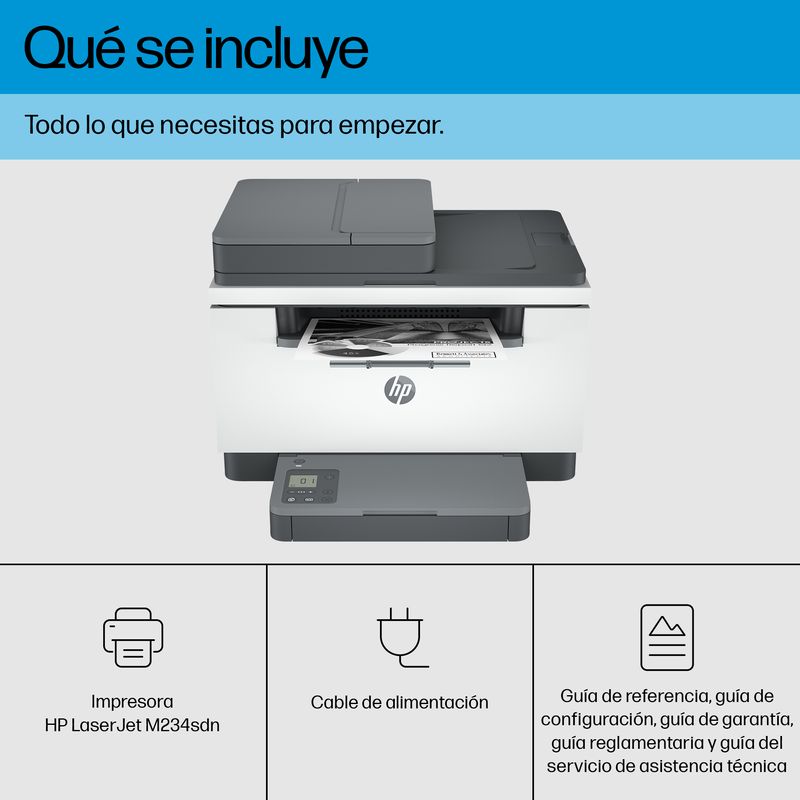 HP LaserJet M234sdn Multifunction Blanco y negro Impresora, Solo Ethernet; Fotocopiadora, escáner Laser Dúplex - Imagen 5 de 10