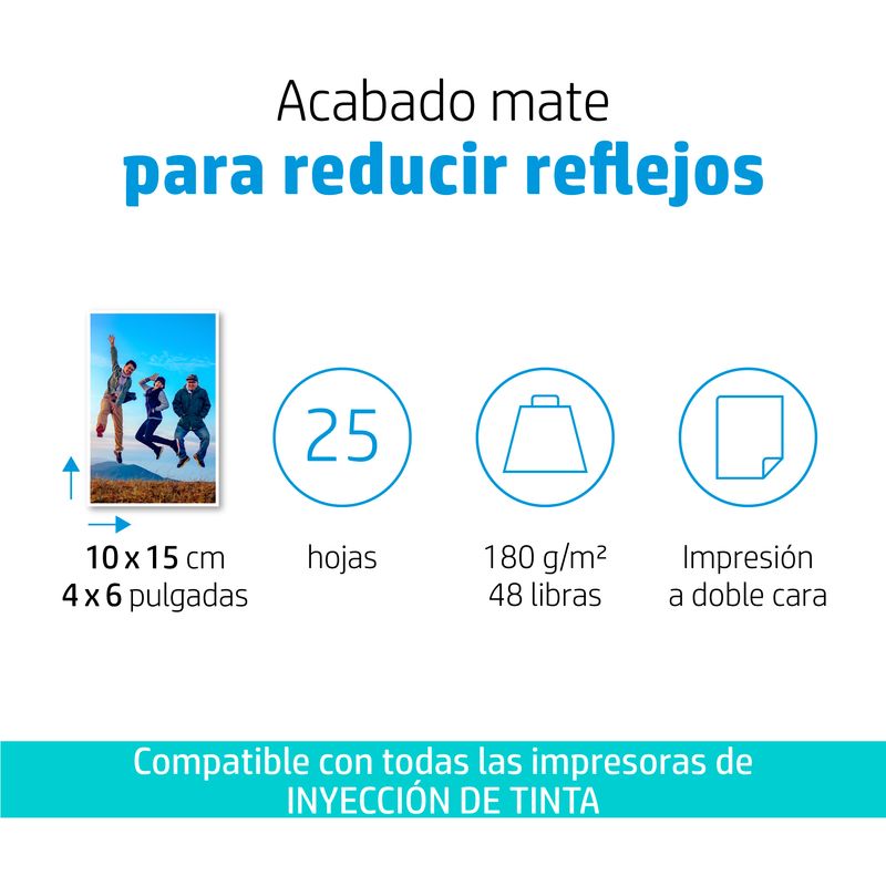 HP MATTE FSC PHOTO PAPER 4X6 25 SHEE TS - Imagen 5 de 7