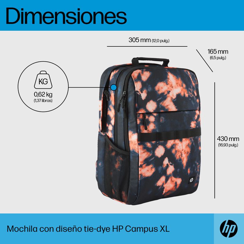 MOCHILA HP CAMPUS XL TIE DYE - Imagen 5 de 12