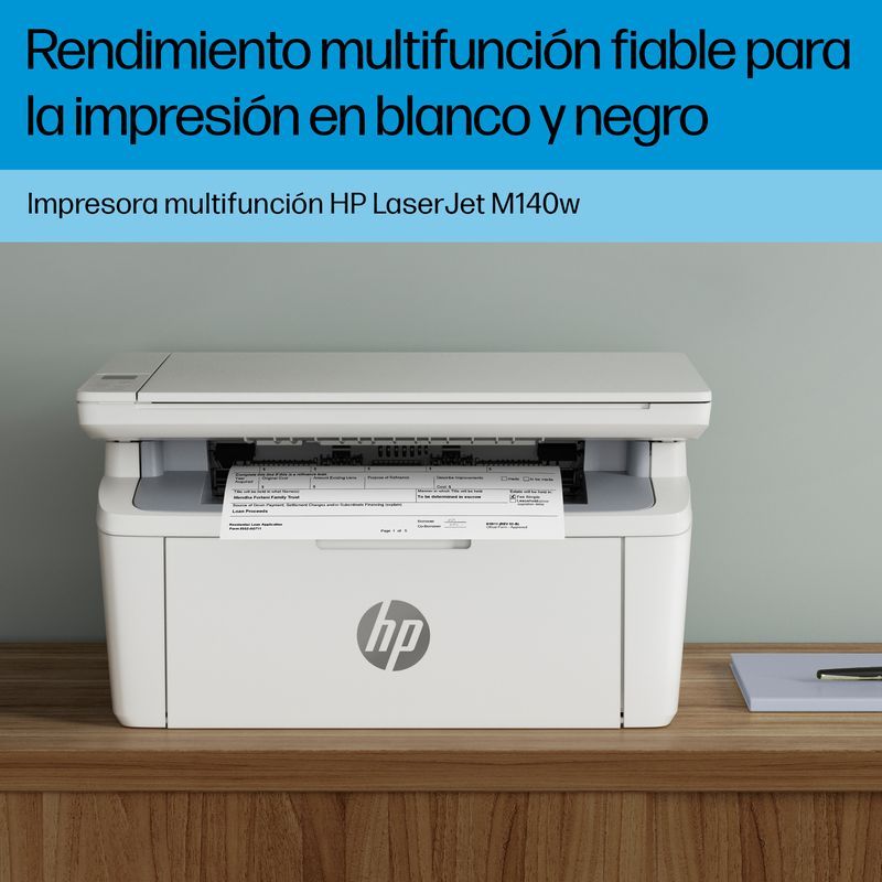 HP Multifunción A4Wifi Laser LaserJet M140w Inalámbrico Multifunction Blanco y negro Impresora, Fotocopiadora, escáner - Imagen 7 de 11