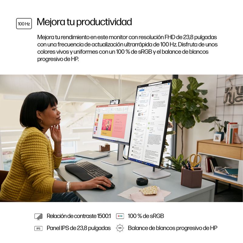 HP Monitor FHD HP Pro de la serie 5 de 23,8 pulgadas: 524 pf Series 5 23.8" LCD IPS Full HD HDMI - Imagen 6 de 12