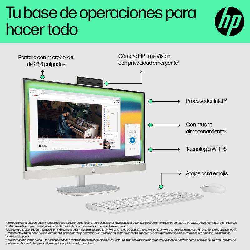 PC HP AIO 24-CR0040NS i3-1315U/8GB/512GB/23,8"/W11H - Imagen 13 de 19