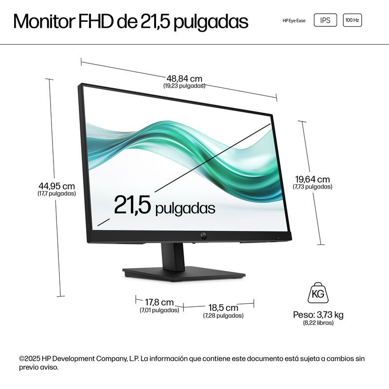 HP Monitor FHD HP de la serie 3 Pro de 21,5 pulgadas: 322ph Series 3 Pro 21.5" LCD IPS Full HD HDMI VGA Altavoces - Imagen 5 de 10