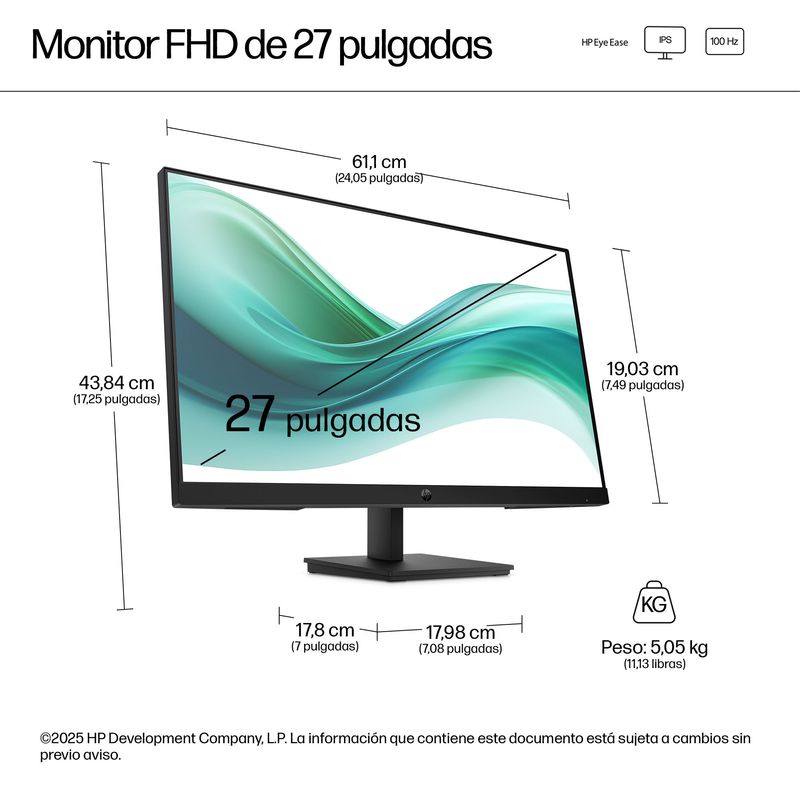 HP Monitor FHD HP de la serie 3 Pro de 27 pulgadas: 327pf Series 3 Pro 27" LCD IPS Full HD HDMI VGA - Imagen 6 de 10