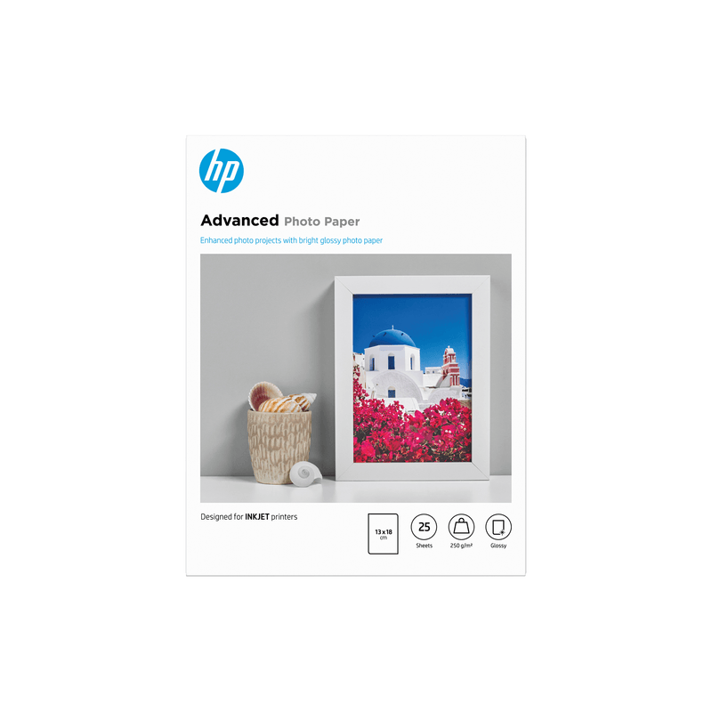 HP Photo Paper/Adv Glossy 13x18 bdl 25sh - Imagen 1 de 1